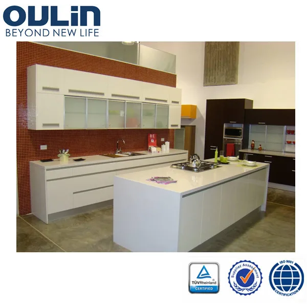 2014 Modern Cheap Modular Kitchen Cupboard Door Design Full Set