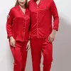 Polyester Couple Set different styles for choice breathable patchwork pajama polyester