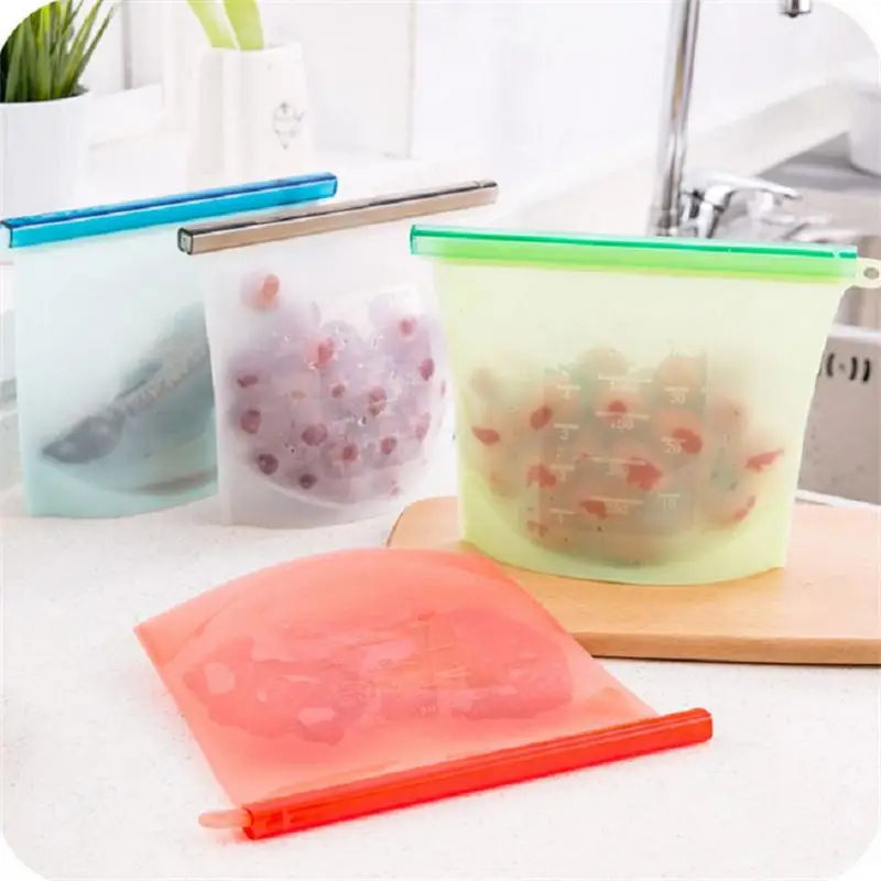 1500ml Silicone Storage Bag Reusable Silicone Food Storage Bags For