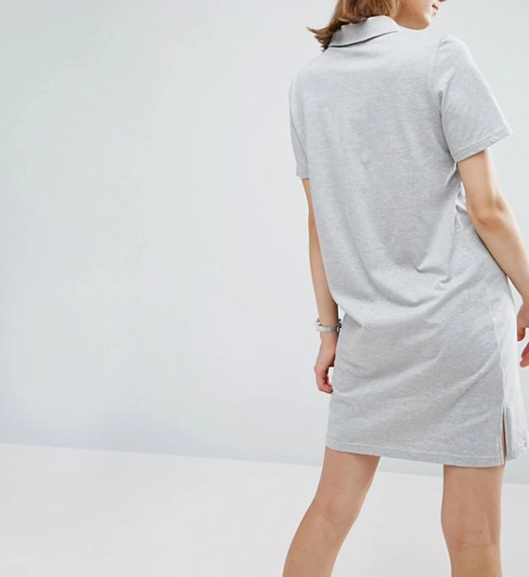 Women Longline 100 Pique Cotton Polo Dress Shirts With Side Splits Buy Polo Dress,Women Polo