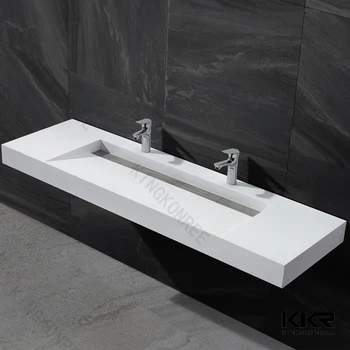 60 Inch White Trough Bathroom Sink  350x350 