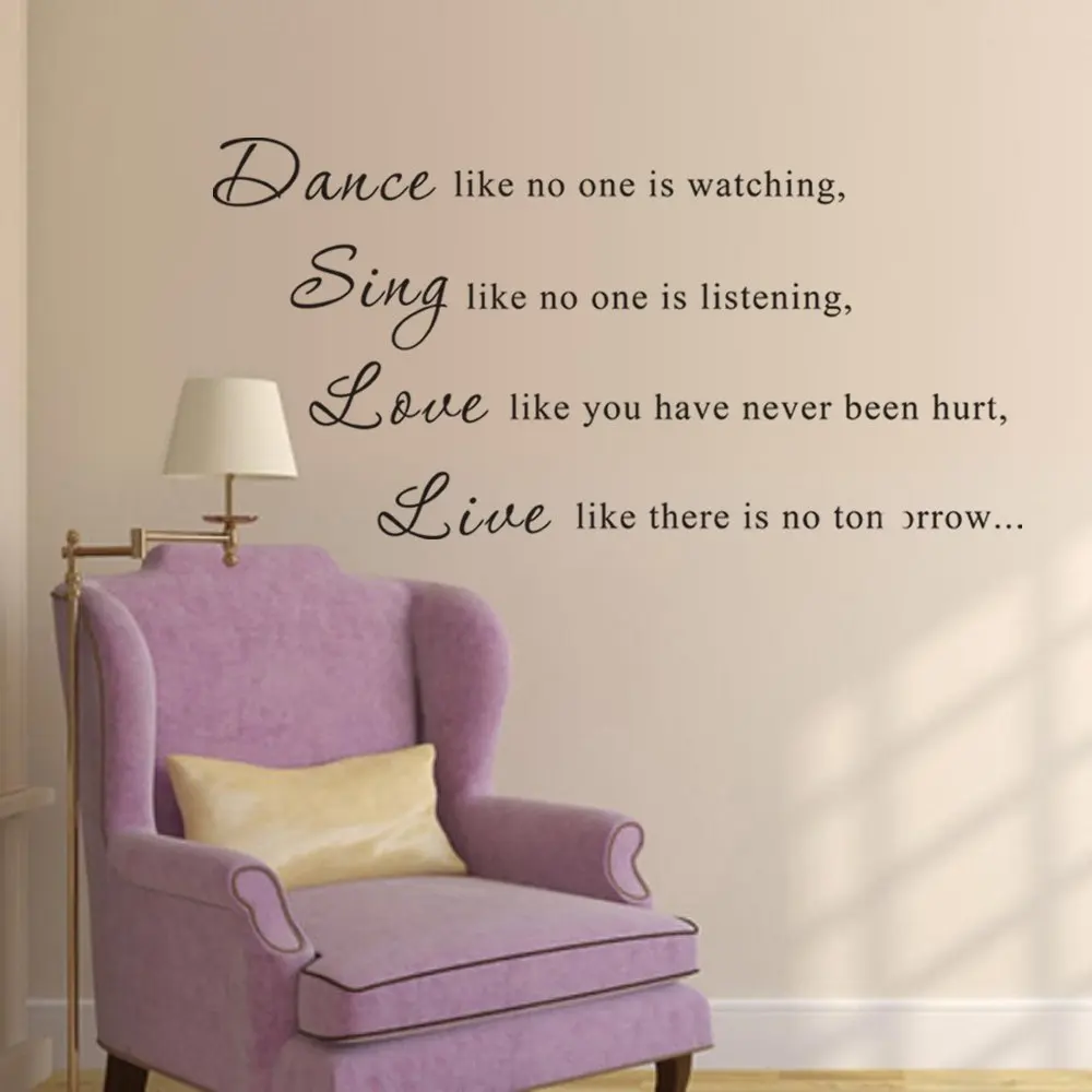 LOVE SING DANCE LIVE Wall Decal Bedroom Home 36/"