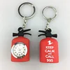 Custom shape fire extinguisher Keychain with clock soft pvc watch keychain