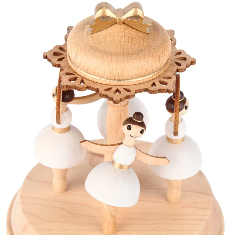 Ballerina Wooden Gift Nature Music Box Parts And Base Made From Real