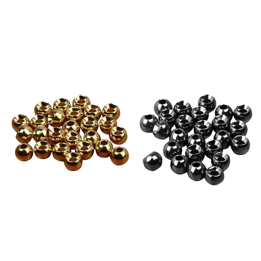 50//100PC Fly Tying Beads Tungsten Fast Sink Rainbow Fly Beads Nymph Head Ball