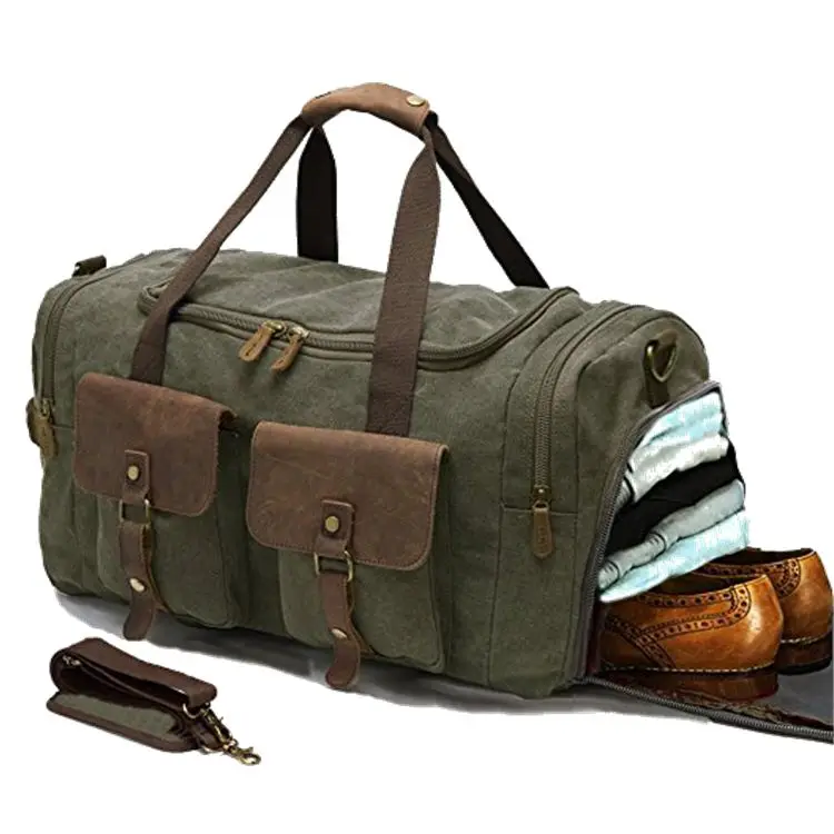 Wholesale Canvas Leather Duffle Bag With Shoes Compartment Mens Travel  Luggage Bags - Buy Canvas Leather Duffle Bag,Duffle Bag Leather,Mens  Leather Duffel Bag Product on Alibaba.com