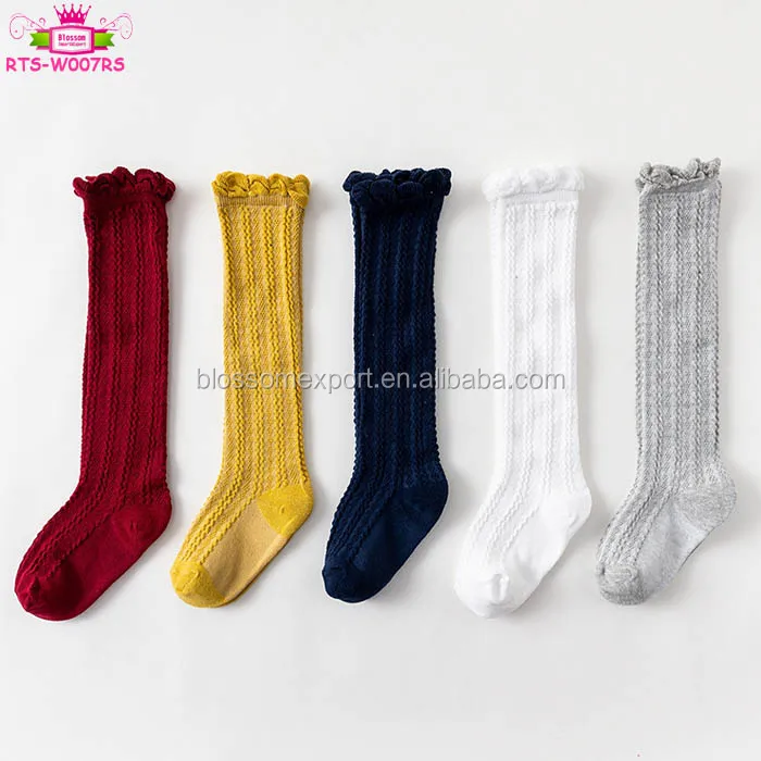 Ready To Ship Newborn Toddler Ruffle Trim Knee High Tights Stockings Cable  Knit Baby Girl Knee High Socks - Buy Knee High Socks,Baby Girl Knee High 