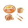 Biodegradable 5 pack round children dinner ware ,kids dinning table sets bamboo tableware