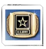 High Polished Gold U.S. Army Men's Military Ring With Army Strong Engraving Wholesale