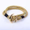 Gold Plated Anchor Meaning Braided Yellow Nylon Rope Cord Nautical Bracelet