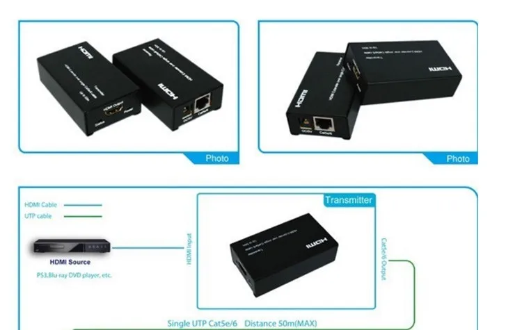 High Quality 60m Hdmi Extender Transmitter Receiver Over Cat6 Rj45 Ethernet Converter Hdmi 3d For Hdtv Projector Dvd With Box Buy 60m Hdmi Extender Transmitter Receiver Hdmi Extender Over Cat6 Rj45 Hdmi Extender