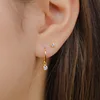 LYE0114 Sterling Silver Zirconia Dangle Earrings, Minimalist Drop Earrings, Fashion Jewelry wholesale
