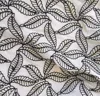 Embroidered silk organza fabric crinkled leaf chiffon fabric