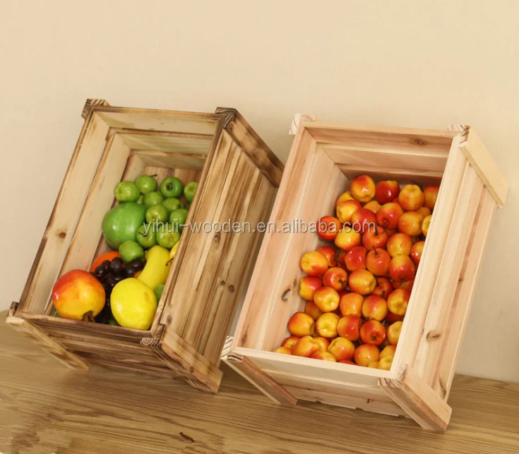 Customized Size/color Wood Box Fruit Crate Wooden Vegetable Crates