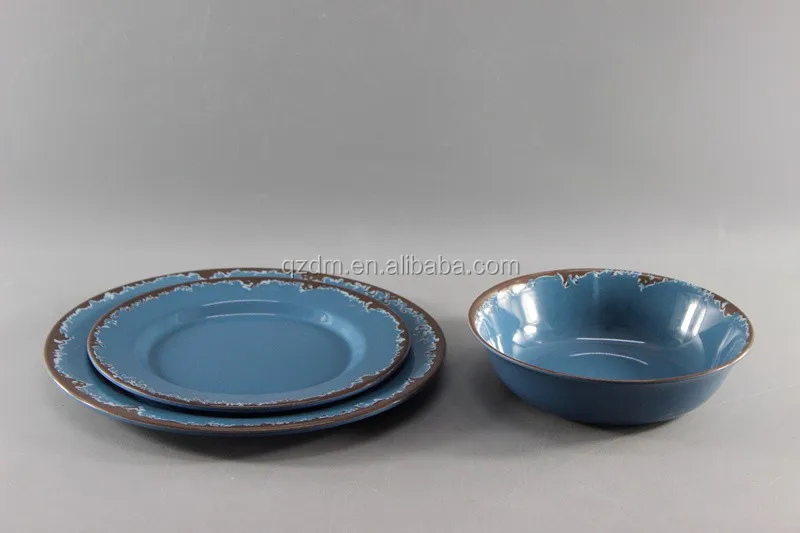 Rustic Design Melamine Dinner Set Of 3 Pieces