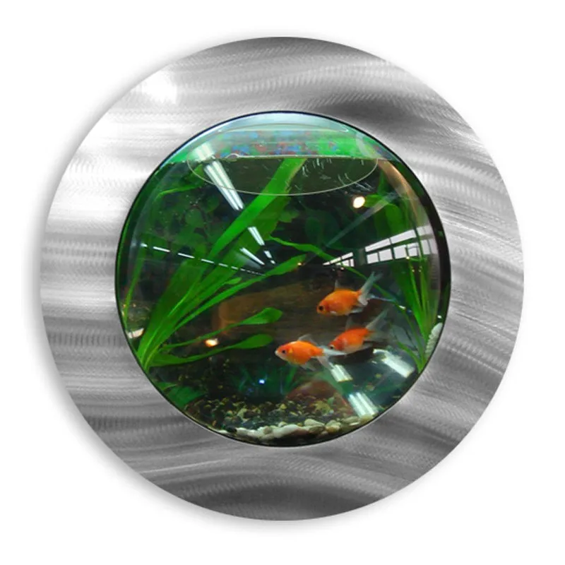 Custom Acrylic Wall Mount Hanging Mirror Fish Bowl Aquarium Tank Beta