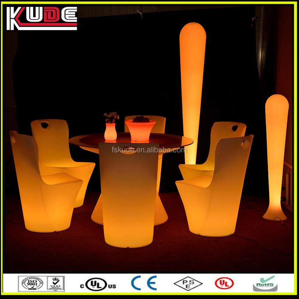 Garden Set Lighting Furniture Party Led Furniture/plastic Led Table And