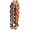 High quality Bpa free organic wood beads baby pacifier clip