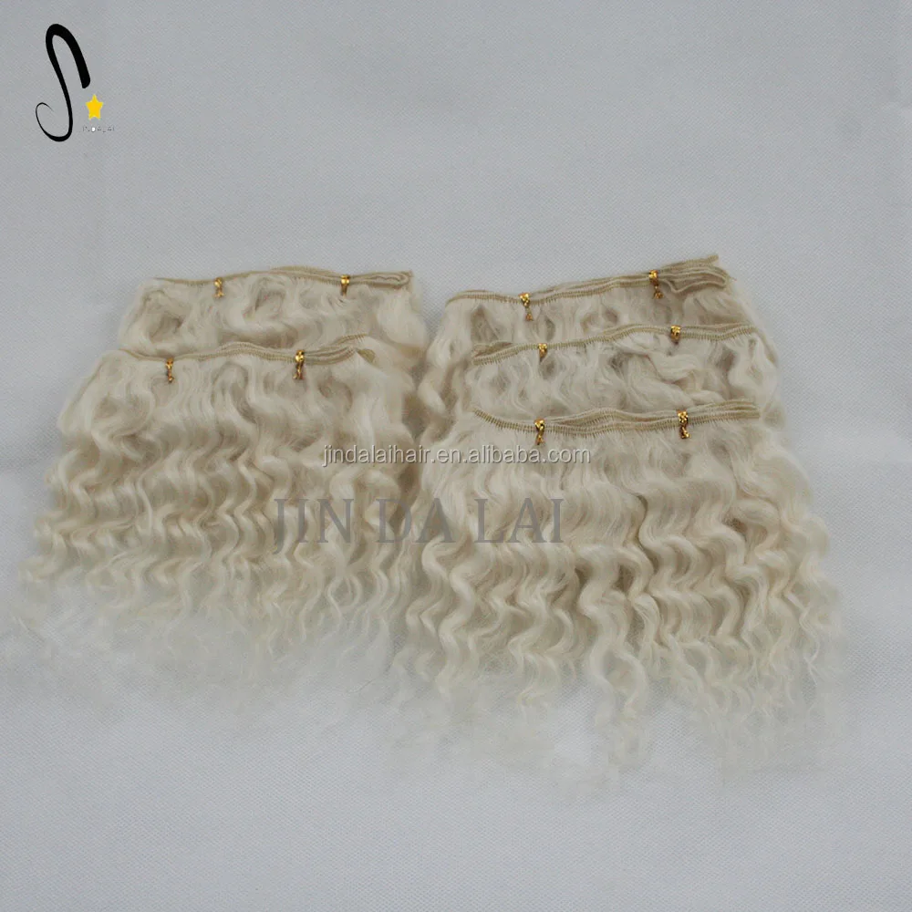 Soft And Clean Angola Mohair Weaving White Color Curly Weft For Cute American Dolls Buy Angola