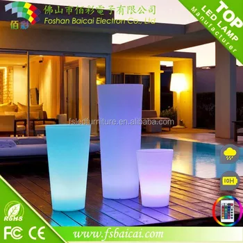 Diy Logo Led Flower Pot Led Illuminated Flower Vase Led Planter