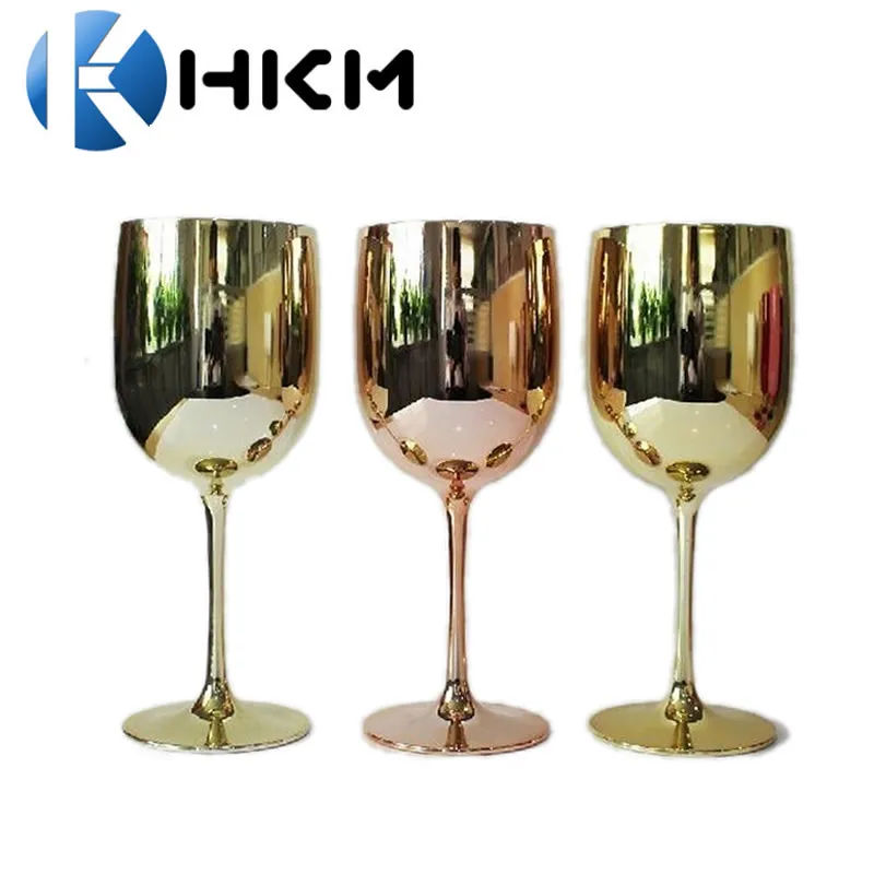 gold plastic wine glasses