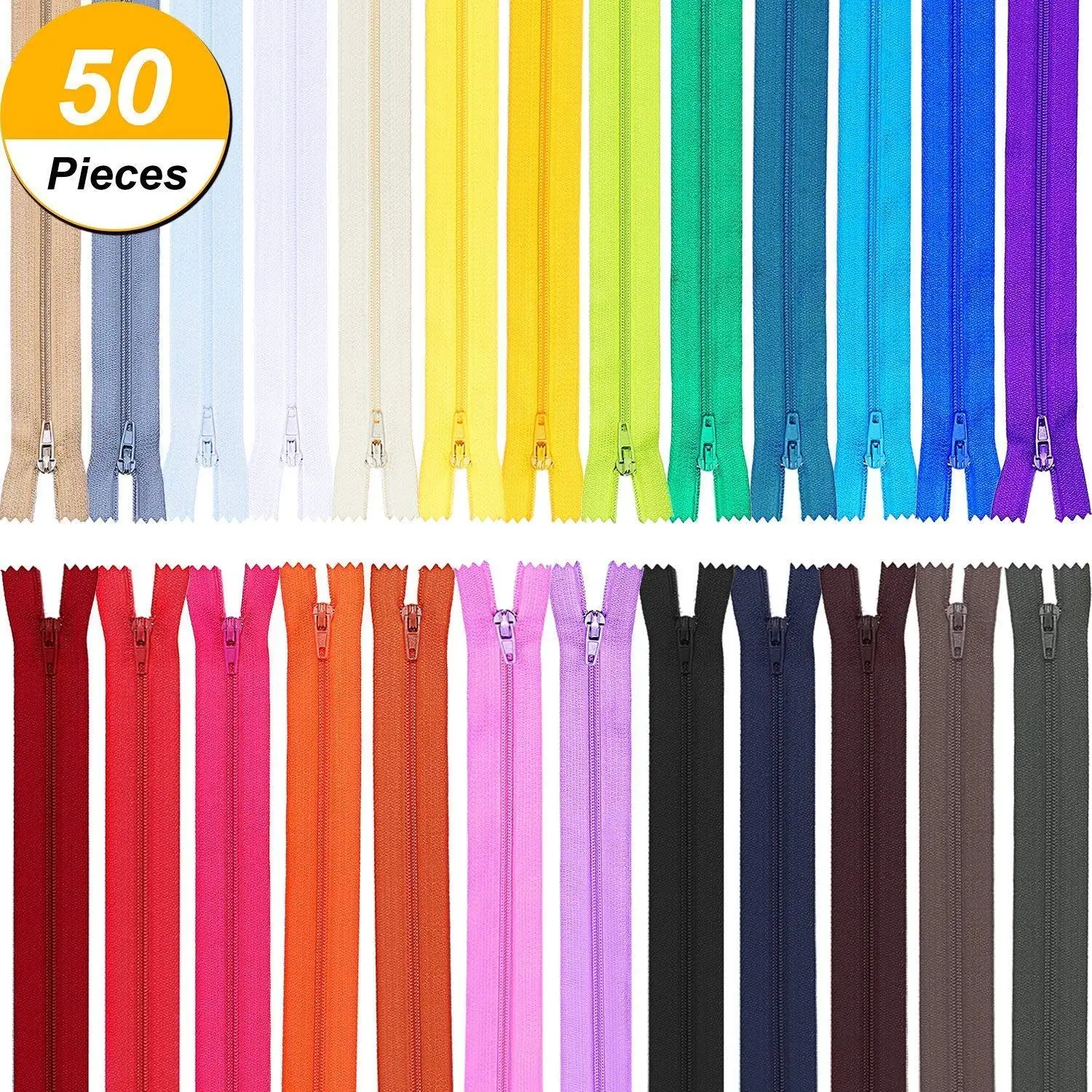 10 inches Made in USA 5pcs Assorted Colors Ykk Number 3 Nylon Coil Separating Zippers Bulk for Tailor Sewing Crafts