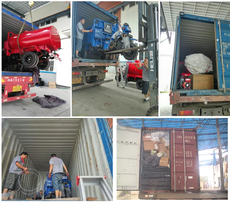 Watering Tank Tricycle Factory Supply Iron Material Pertol Durable Five Wheeler Gas 4-stroke Engine 150CC 200cc 250cc Cargo Open