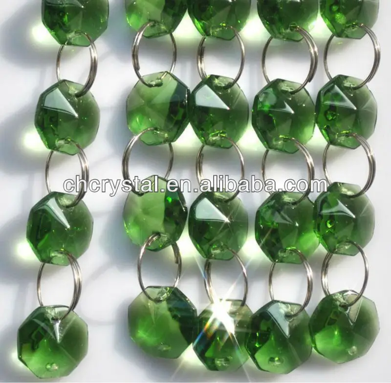 green crystal beads