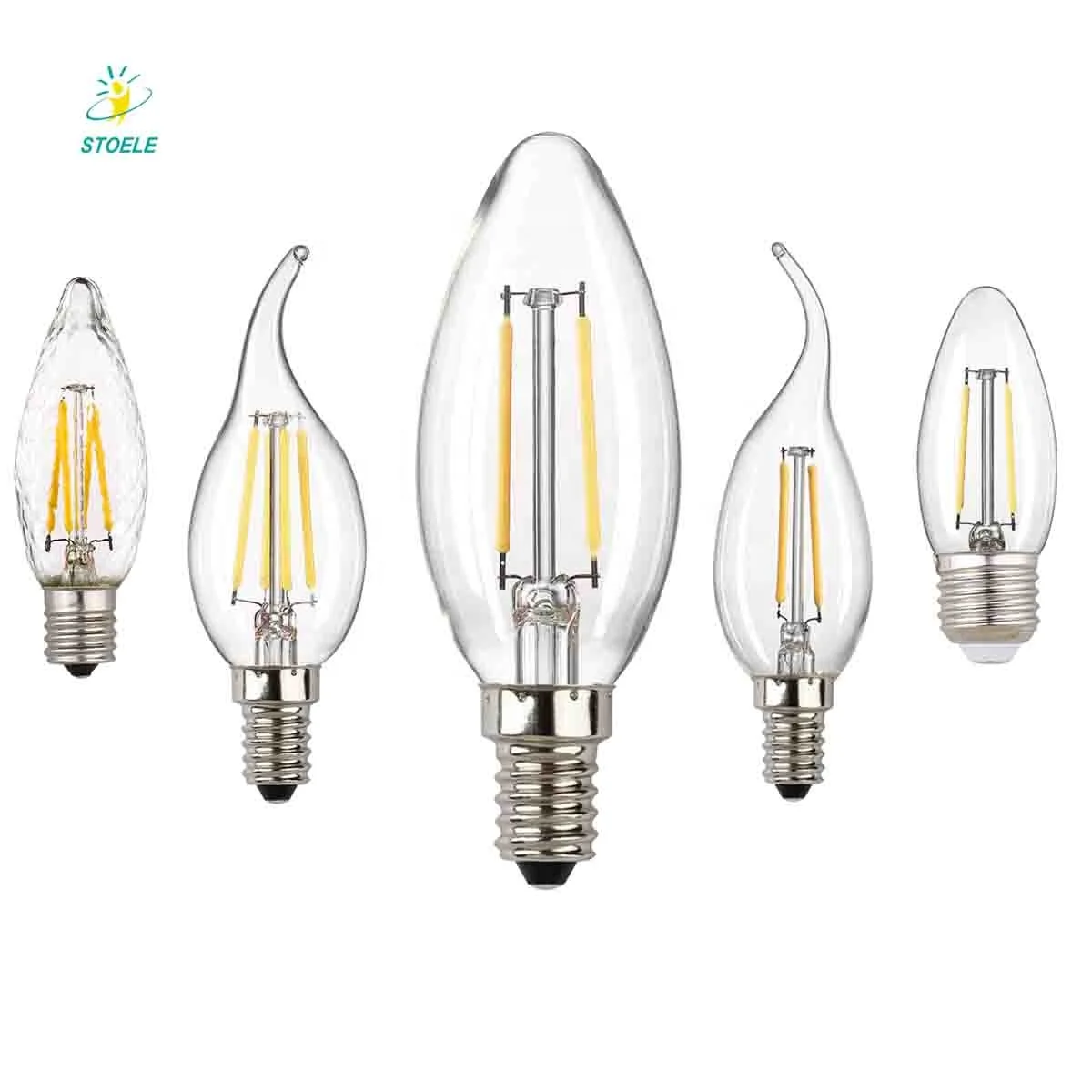 Vintage Tailed Sharp C35 4W E27 E14 Torpedo Candelabra Filament LED Bulb