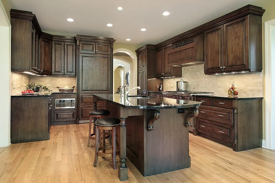 Modern Kitchen Cabinet of Solid Wood