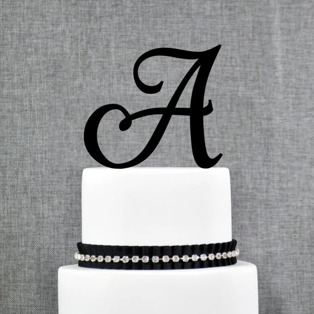 Monogram Letter Acrylic Cake Topper Wedding Engagement In Many Colors 