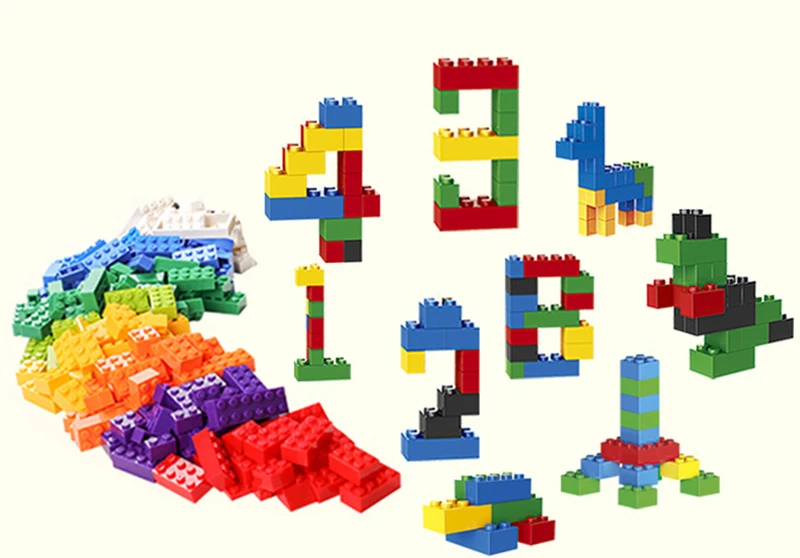 500 Pieces Plastic Classical Multi Color Bulk Building Bricks,Construction Bricks Block Toy