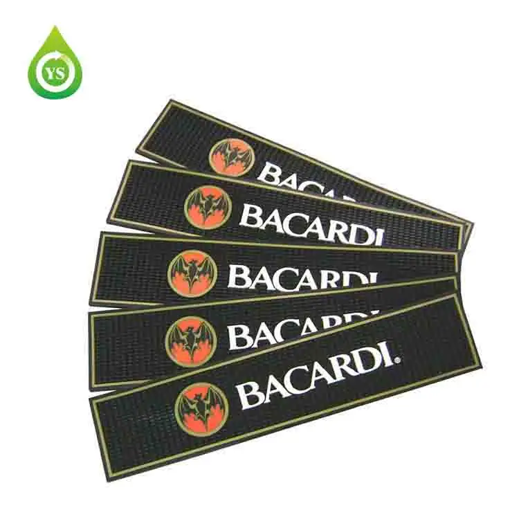 Custom Logo Bacardi Rubber Bar Mats Buy Custom Bar Rail Mat