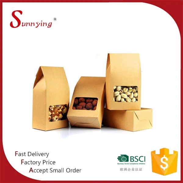 Recycled Wax Coated Brown Kraft Folding Packaging Snack Paper Food Box