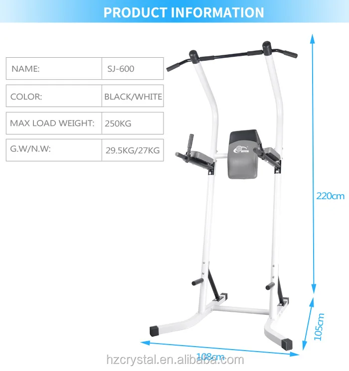 Multi Home Gym Equipment 220cm height capacity free standing chin up bar/pull-up bar