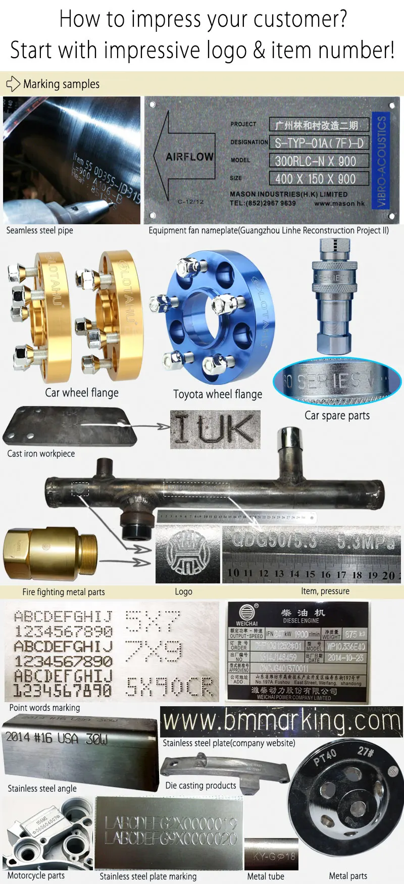 Number and letter Marking Metal Hand-held Engraving Pen Stamp BM-H1