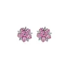 New S925 sterling silver small cherry earrings female sweet zircon ear jewelry
