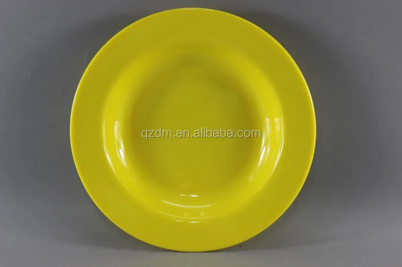 10inch Melamine Deep Dinner Plate, Suop Plate Yellow colour