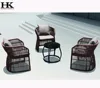 Aluminum frame PE Round Rattan table and chair outdoor dining set