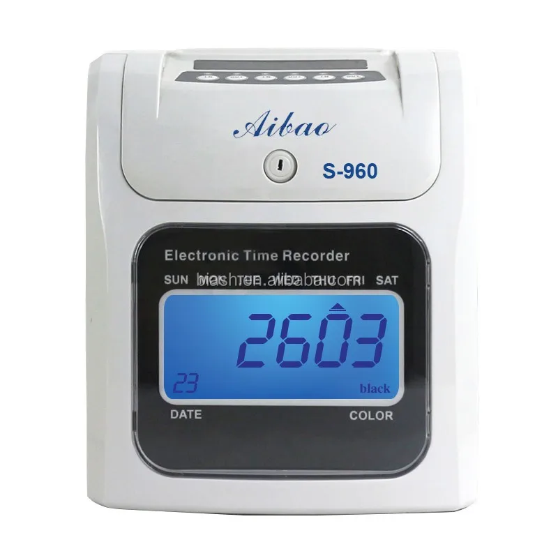 Aibao Time Card Machine For Attendance S960 Buy Punch Card Attendance Machine,Carding Machine