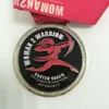 glitter enamel medal with custom logo embossed as sports medal for archery competition with medal ribbon