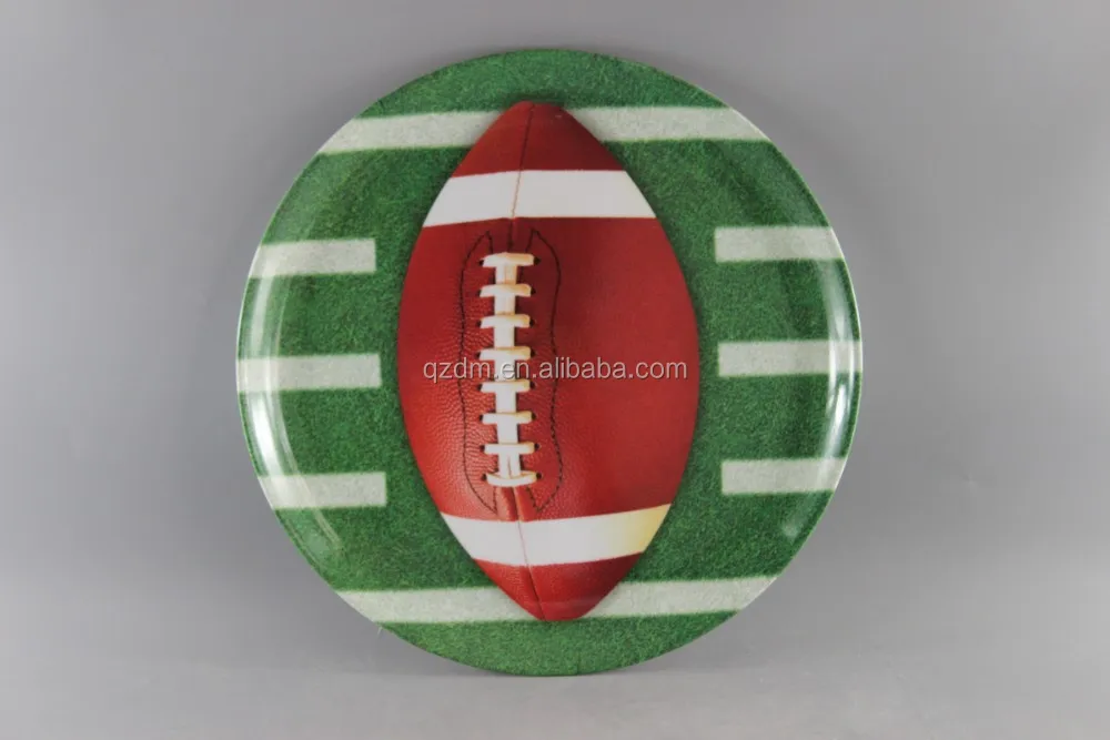 13.5inch Melamine Large Plate With Soccer Print