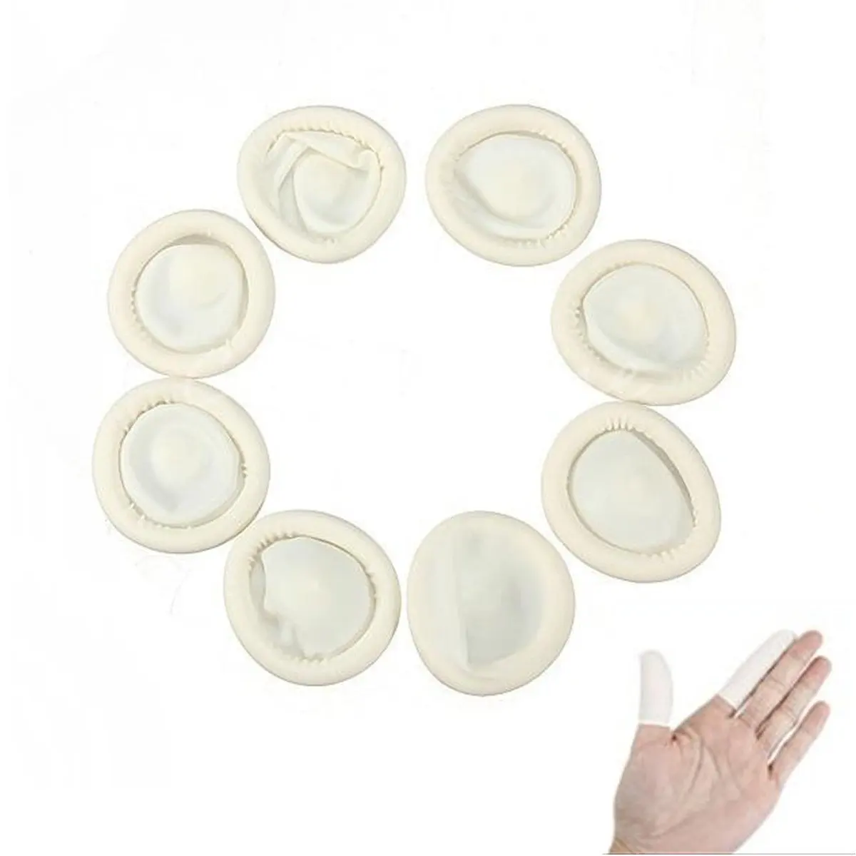 100Pcs Hospital Service Anti-Static ESD Rubber Finger Cots Caps Eyelash Extension Tool Accessories