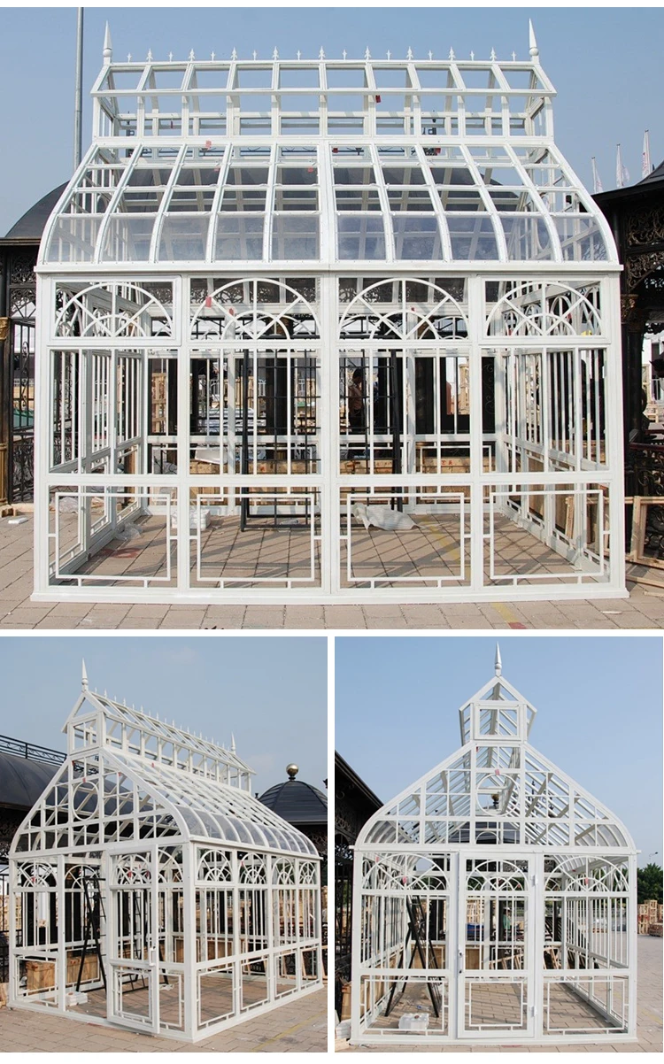 Customized Easily Assembled Antique Style Steel Structure Victorian Sunroom Conservatory Garden