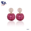 Invisible Setting Ruby Zircon Jewelry New Model Stud Earring Customized Products