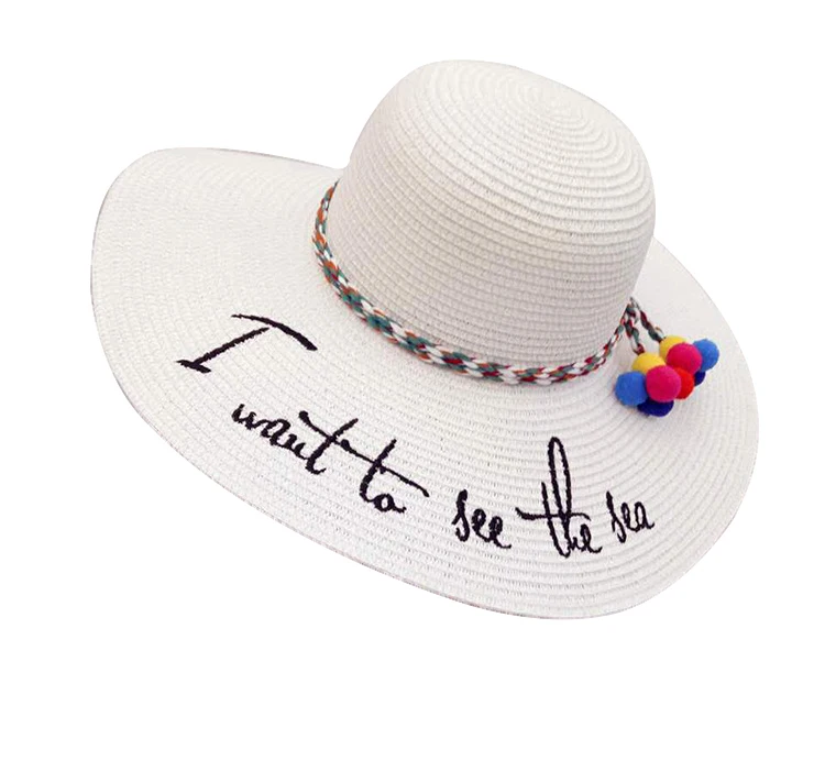 custom embroidered straw hats