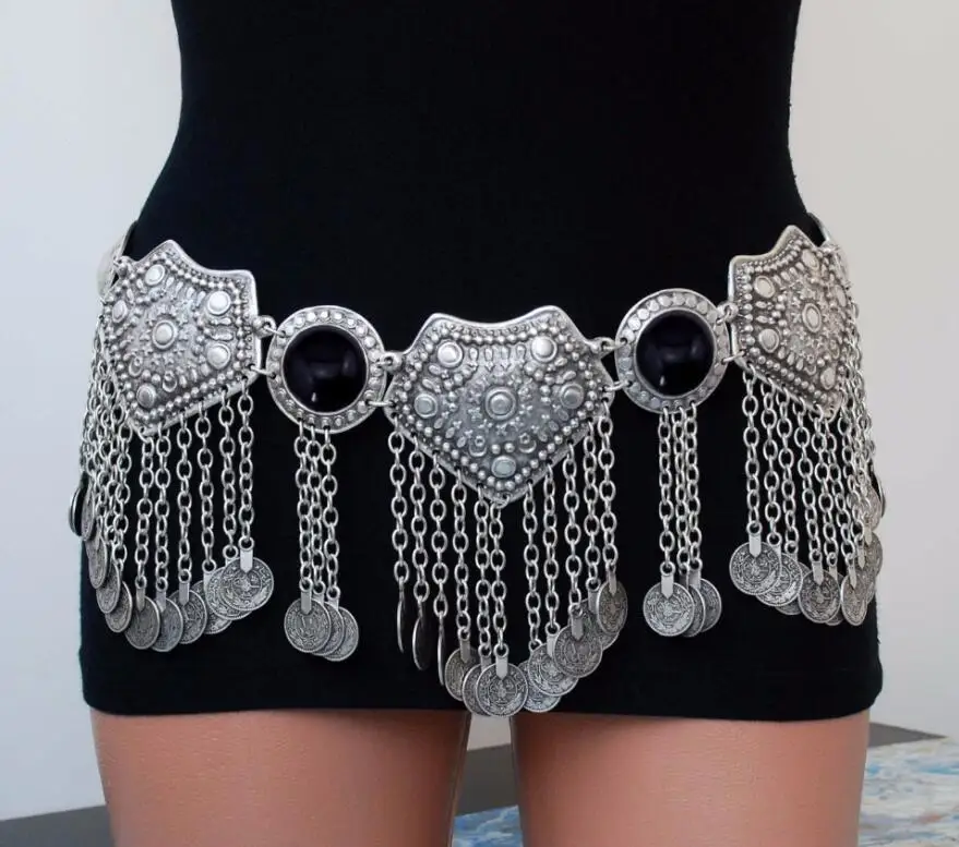 Turkish Gypsy Silver Belly Chains Boho Ethnic Jewelry Sexy Bikini 
