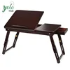 Bamboo Laptop Desk Adjustable Portable Breakfast Serving Bed Tray with Drawer
