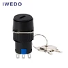 16mm 3A Key Pushbutton Switch 2 position 3 pin 1NO 1NC