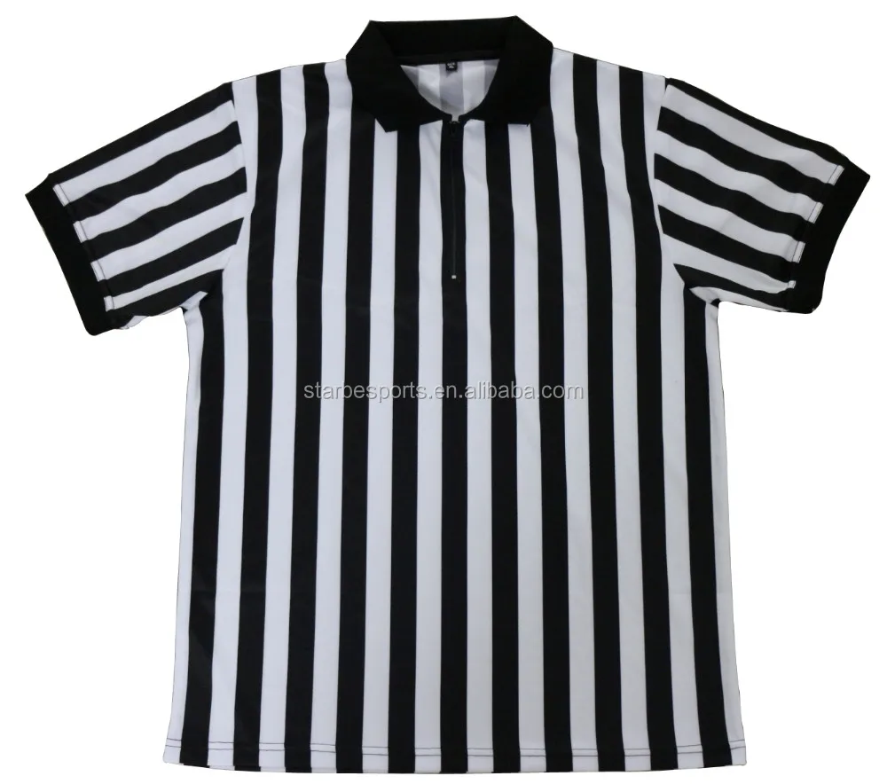 Customized Black White Striped Referee Shirt - Buy Striped Referee ...